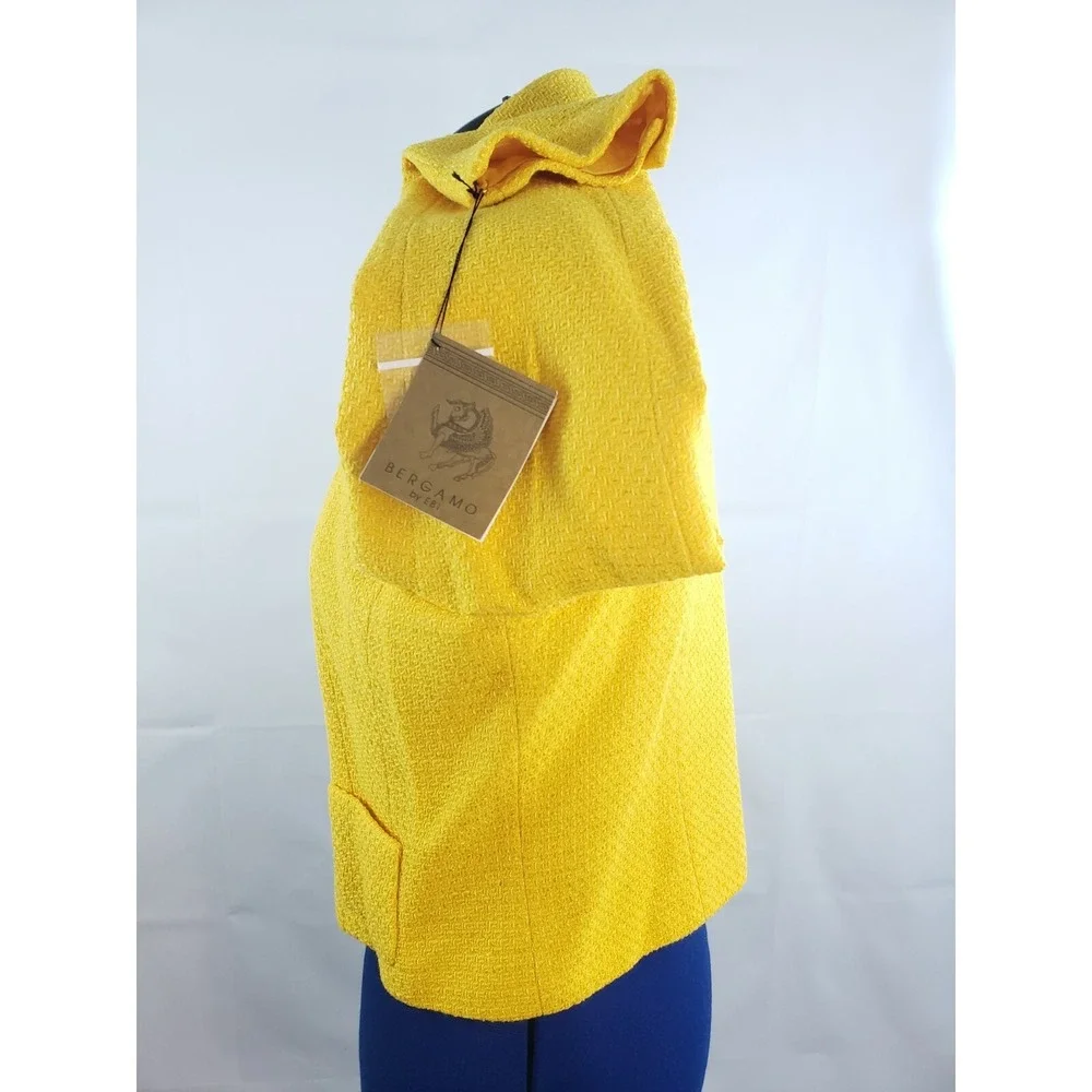 NWT Bergamo By EBI women's‎ Lined Yellow Tweed Jacket size 18 V37